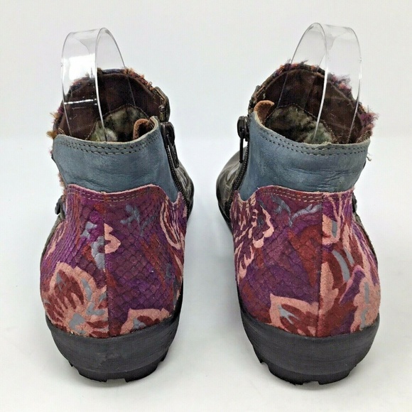 Think! Booties~Leather~Tapestry~Fabric~Metal Studs - Picture 6 of 8